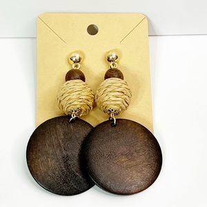 Boho Wooden Natural Dangle Earrings